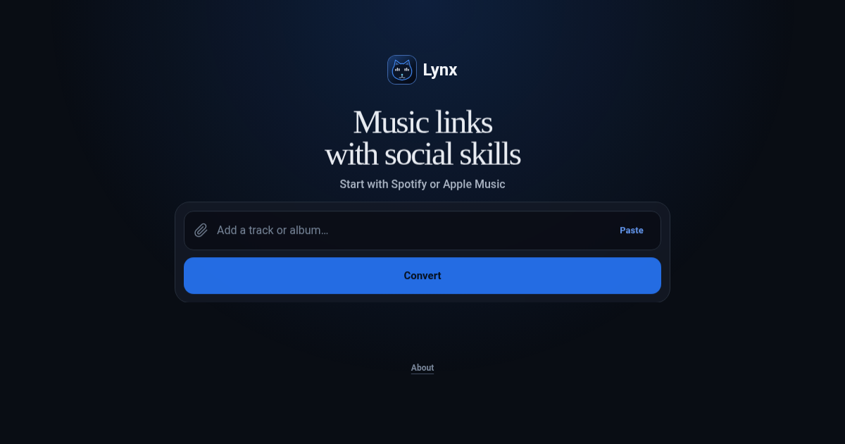 Lynx - A free Spotify and Apple Music link converter logo